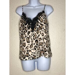 Socialite XS Cami, Lace v-neck, Leopard Print, Adjustable Straps, Lace